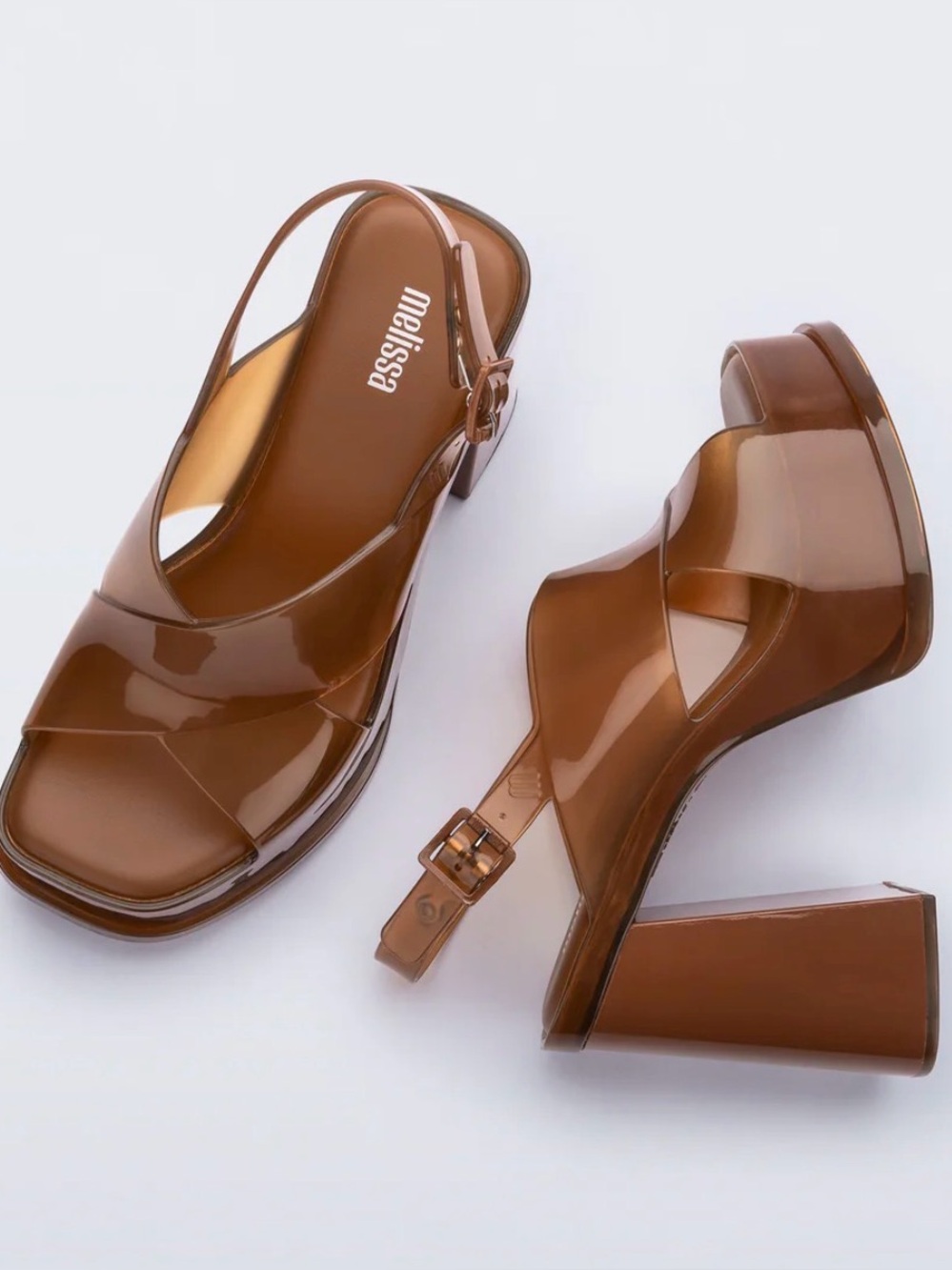 Melissa Brown Jelly Platform Heels Sz 6 NWT RETAIL $159
